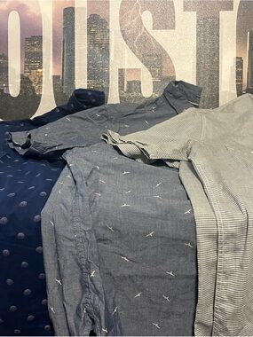 Michael Brandon Men's Navy & Light Blue Patterned Button-Down Shirts